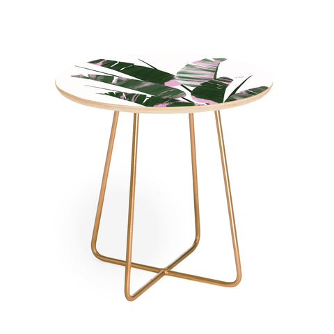 Lindsey Kay Collective Banana Leaf Plant Collage Round Side Table