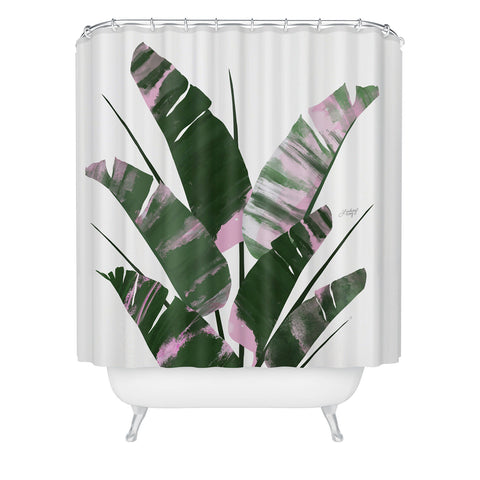 Lindsey Kay Collective Banana Leaf Plant Collage Shower Curtain