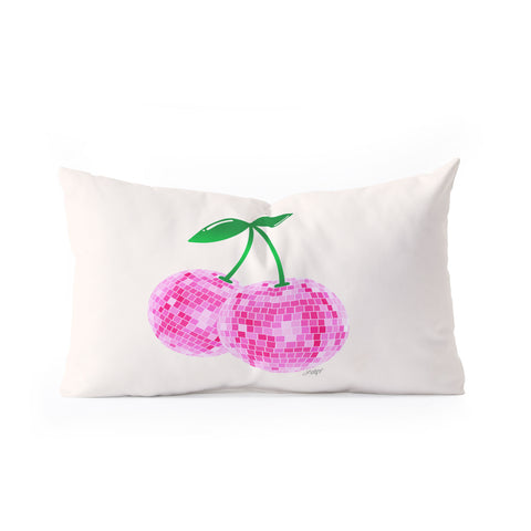 Lindsey Kay Collective Disco Ball Cherries Oblong Throw Pillow