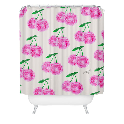 Lindsey Kay Collective Disco Ball Cherries Shower Curtain