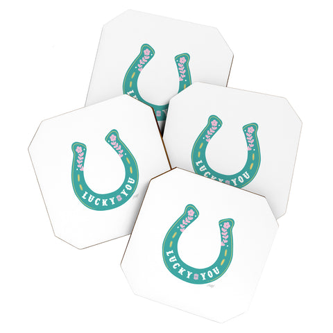 Lindsey Kay Collective Lucky You Horse Shoe Coaster Set