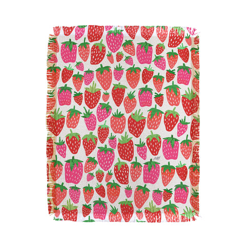 Lindsey Kay Collective Strawberries Lindsey Kay Throw Blanket