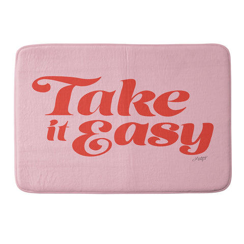 Lindsey Kay Collective Take it Easy Red Pink Memory Foam Bath Mat