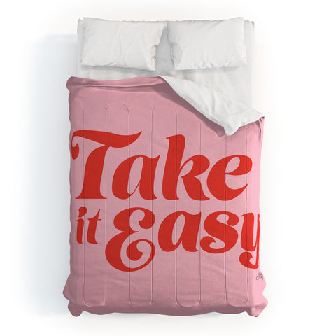 Lindsey Kay Collective Take it Easy Red Pink Comforter
