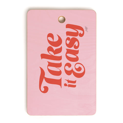Lindsey Kay Collective Take it Easy Red Pink Cutting Board Rectangle