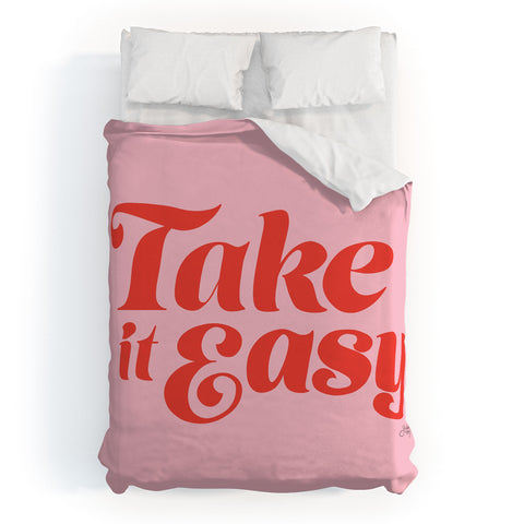 Lindsey Kay Collective Take it Easy Red Pink Duvet Cover