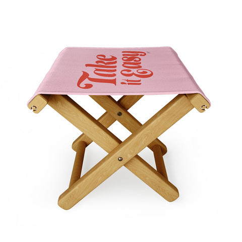 Lindsey Kay Collective Take it Easy Red Pink Folding Stool