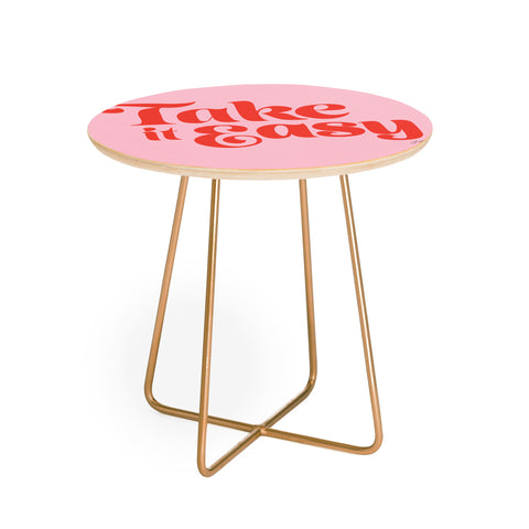 Lindsey Kay Collective Take it Easy Red Pink Round Side Table