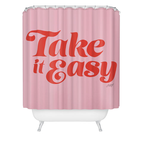 Lindsey Kay Collective Take it Easy Red Pink Shower Curtain