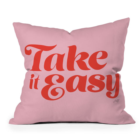 Lindsey Kay Collective Take it Easy Red Pink Throw Pillow