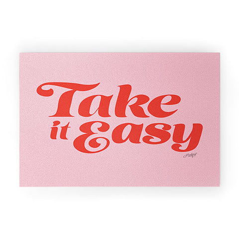 Lindsey Kay Collective Take it Easy Red Pink Welcome Mat