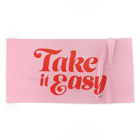 Lindsey Kay Collective Take it Easy Red Pink Beach Towel
