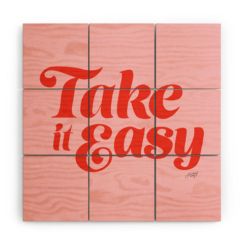 Lindsey Kay Collective Take it Easy Red Pink Wood Wall Mural