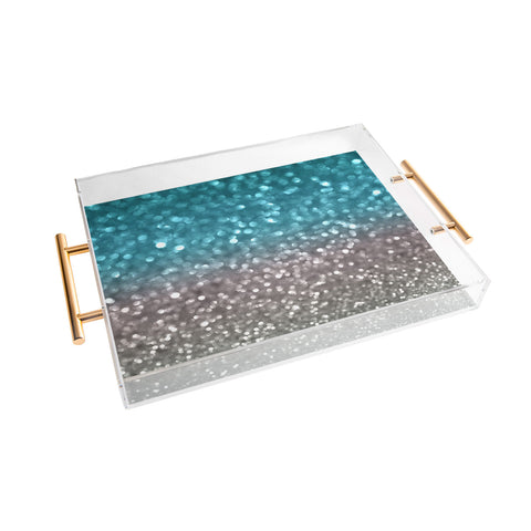 Lisa Argyropoulos Aqua And Gray Acrylic Tray