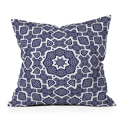 Lisa Argyropoulos Athena Indigo Outdoor Throw Pillow