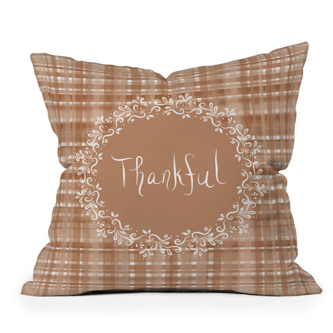 Lisa Argyropoulos Autumn Weave Thankful II Outdoor Throw Pillow