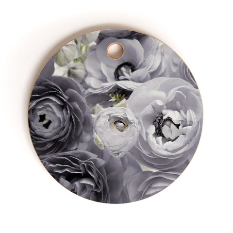 Lisa Argyropoulos Bloom Sweetly Whispered Gray Cutting Board Round