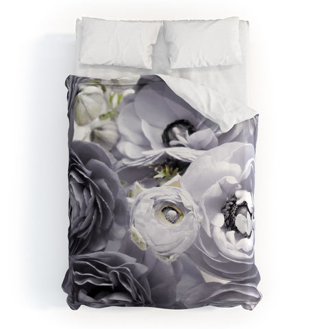 Lisa Argyropoulos Bloom Sweetly Whispered Gray Duvet Cover