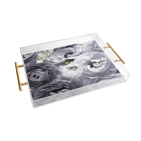 Lisa Argyropoulos Bloom Sweetly Whispered Gray Acrylic Tray