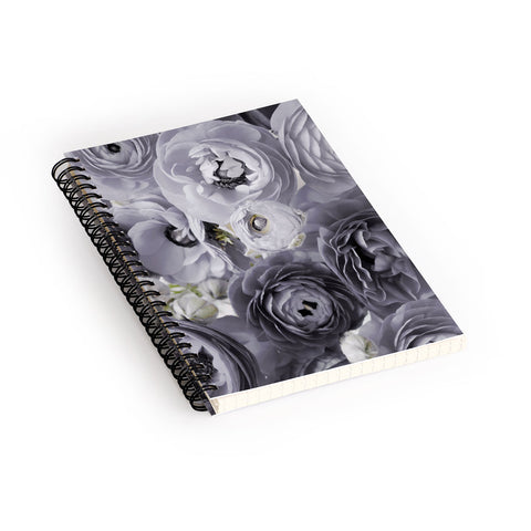 Lisa Argyropoulos Bloom Sweetly Whispered Gray Spiral Notebook