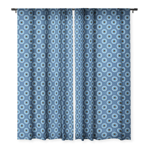 Lisa Argyropoulos Blue Eyes Blue Sheer Window Curtain