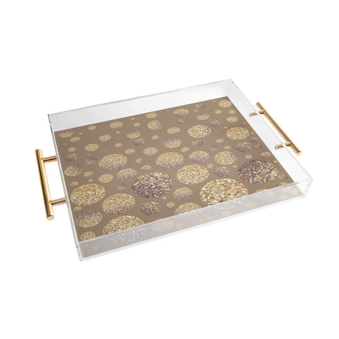 Lisa Argyropoulos Bokeh Dots Cafe Latte Acrylic Tray
