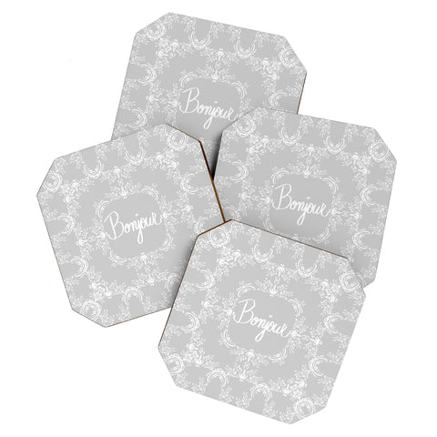 Lisa Argyropoulos Bonjour Gray Mist Coaster Set