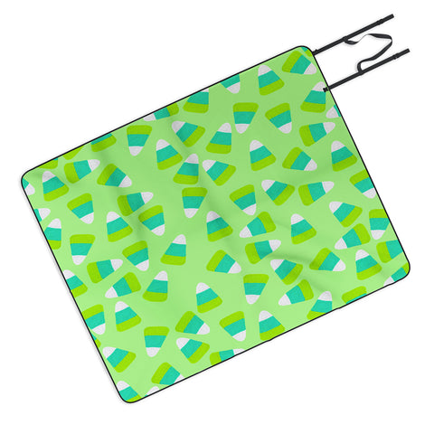 Lisa Argyropoulos Candy Corn Jumble Fang Green Picnic Blanket