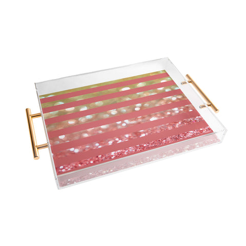 Lisa Argyropoulos Champagne Tango Stripes Acrylic Tray