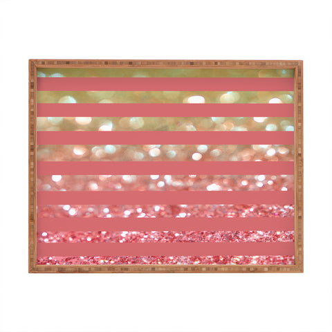 Lisa Argyropoulos Champagne Tango Stripes Rectangular Tray