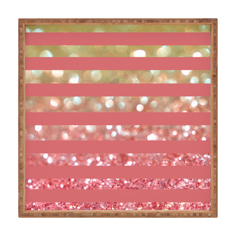 Lisa Argyropoulos Champagne Tango Stripes Square Tray