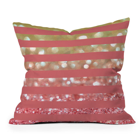 Lisa Argyropoulos Champagne Tango Stripes Throw Pillow