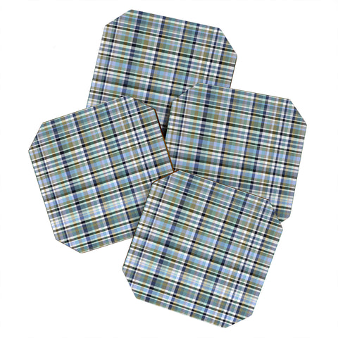 Lisa Argyropoulos Coastal Plaid IV Coaster Set
