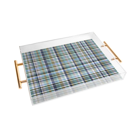 Lisa Argyropoulos Coastal Plaid IV Acrylic Tray