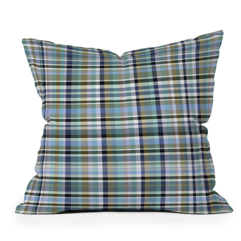 Lisa Argyropoulos Coastal Plaid IV Outdoor Throw Pillow
