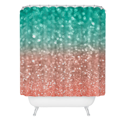 Lisa Argyropoulos Coral Meets Sea Shower Curtain