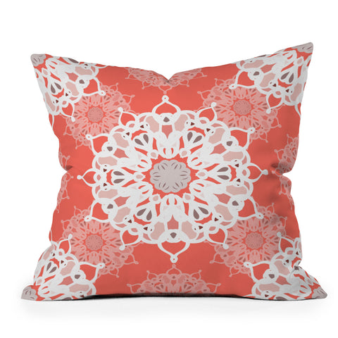 Lisa Argyropoulos Coraled Mandalas Outdoor Throw Pillow