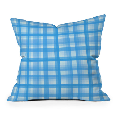 Lisa Argyropoulos Country Plaid Bonnet Blue Outdoor Throw Pillow