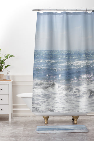 Lisa Argyropoulos Crystal Blue Shower Curtain And Mat