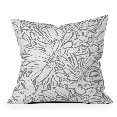 Lisa Argyropoulos Daisy Daisy Dove Gray Outdoor Throw Pillow