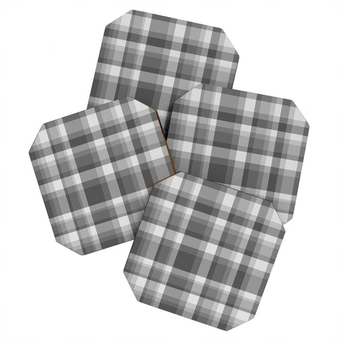 Lisa Argyropoulos Dark Gray Plaid Coaster Set