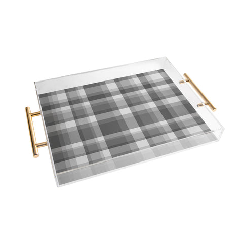 Lisa Argyropoulos Dark Gray Plaid Acrylic Tray