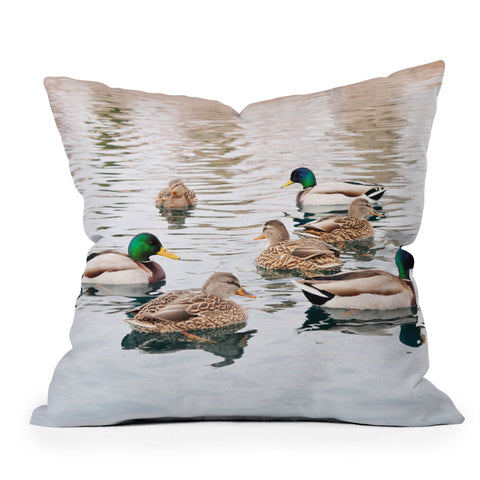 Lisa Argyropoulos Ducks Outdoor Throw Pillow