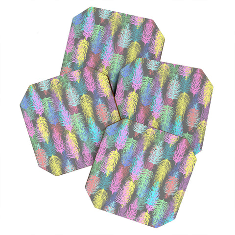 Lisa Argyropoulos Feathered Spring Gray Coaster Set