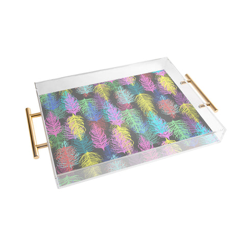Lisa Argyropoulos Feathered Spring Gray Acrylic Tray