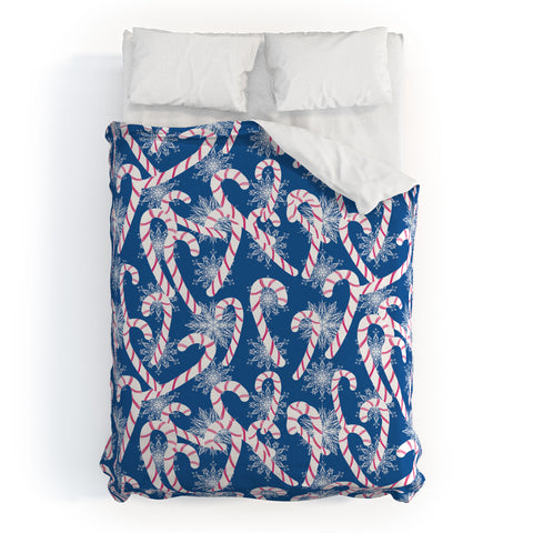 Lisa Argyropoulos Frosty Canes Blue Duvet Cover