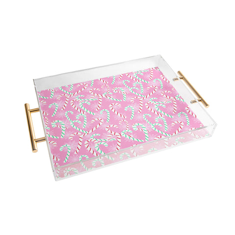 Lisa Argyropoulos Frosty Canes Pink Acrylic Tray