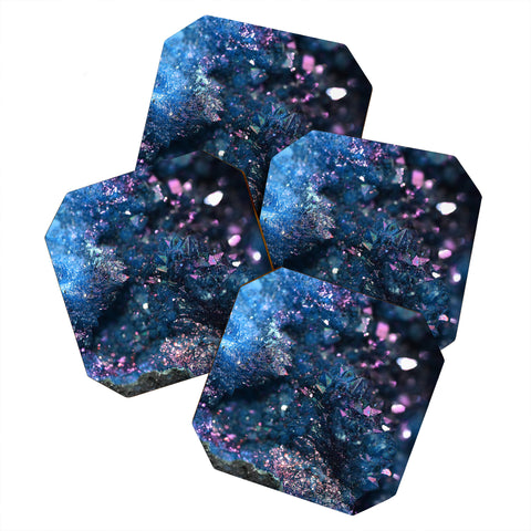 Lisa Argyropoulos Geode Abstract Teal Coaster Set