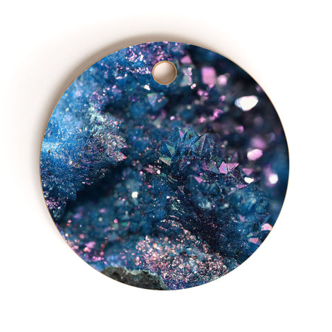 Lisa Argyropoulos Geode Abstract Teal Cutting Board Round
