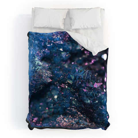 Lisa Argyropoulos Geode Abstract Teal Duvet Cover